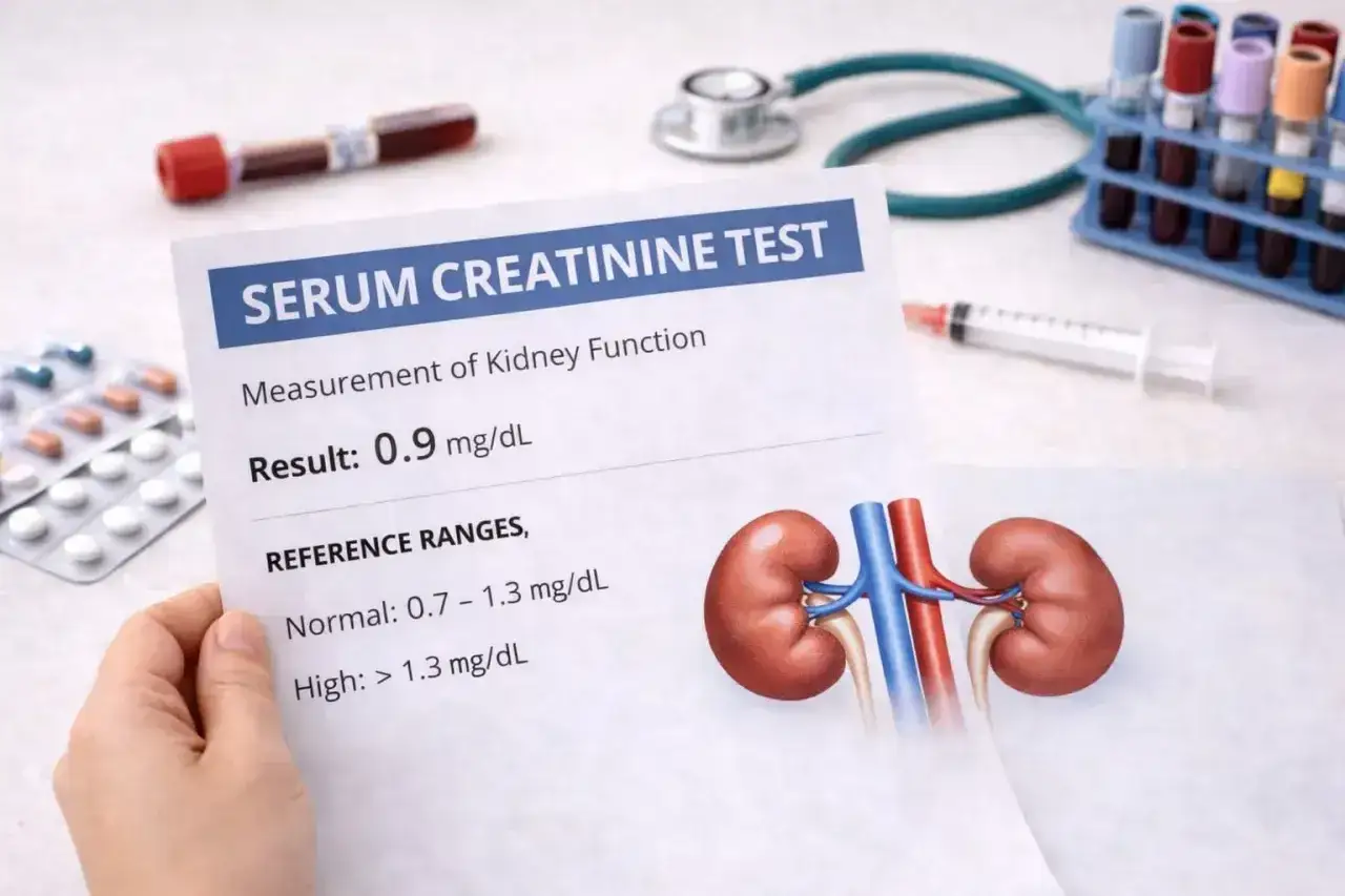 Wynik badania kreatyniny co to jest? Wynik 0.9 mg/dL wskazuje na prawidłową funkcję nerek.